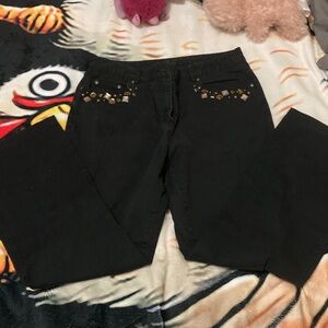 Ruby Rd. Black Jeans with Gold Accents